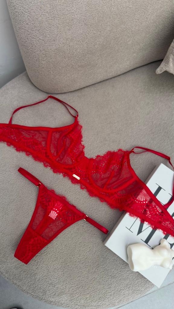 Miniatura 3 de Set bustier rojo S M L