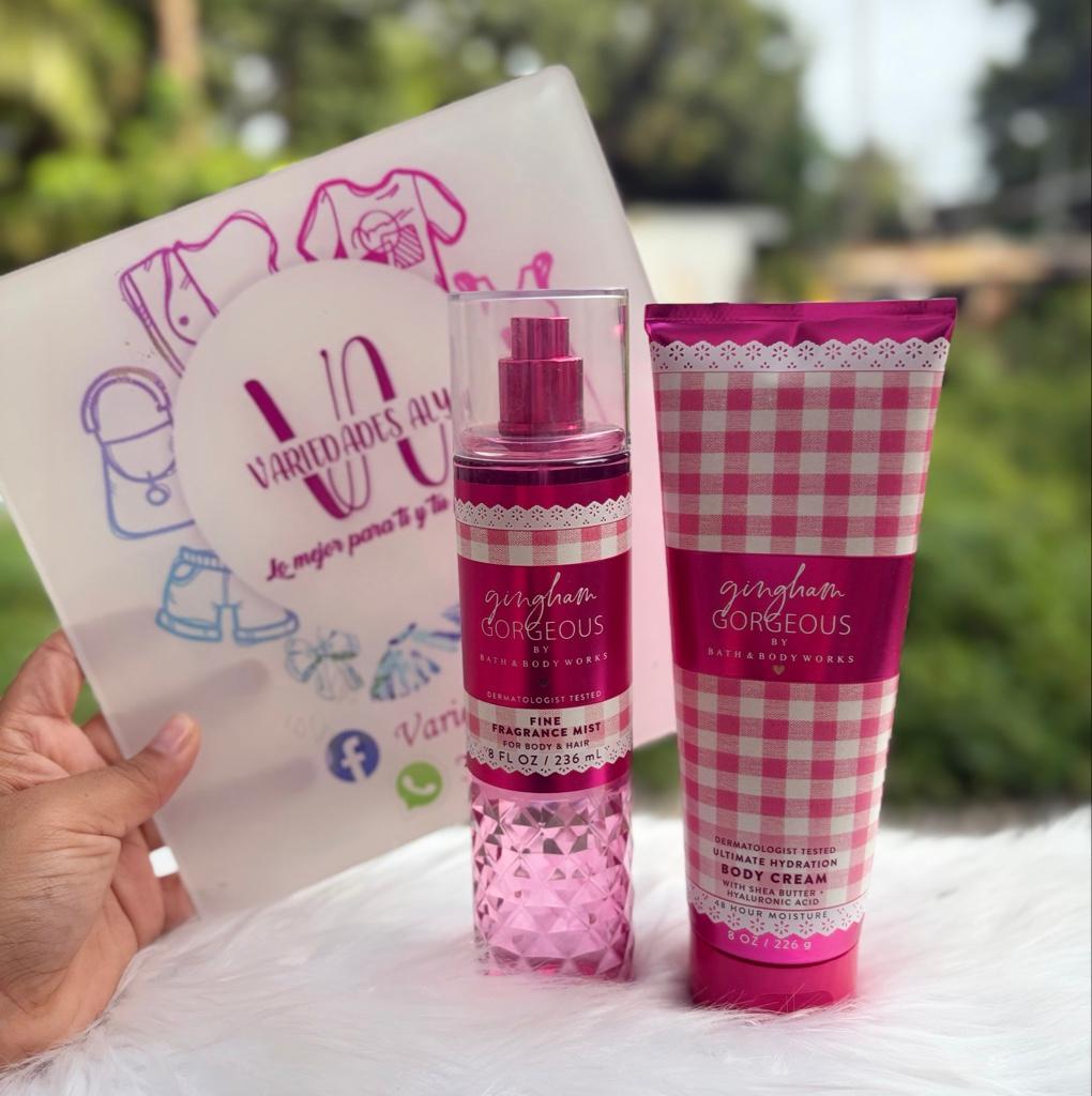 Bath & Body Works Gingham Gorgeous duo rosa