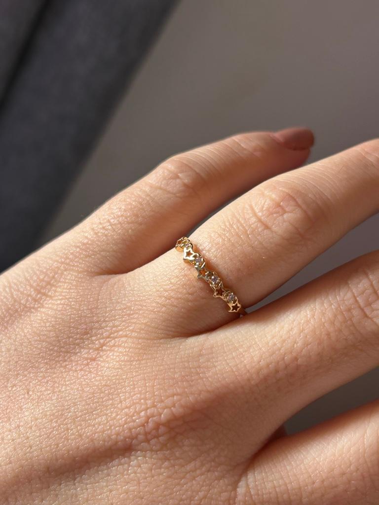 138-Anillo dorado estrellas
