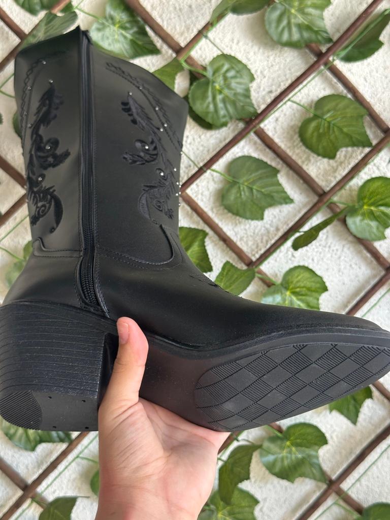 Miniatura 3 de Bota negra tubo ancho