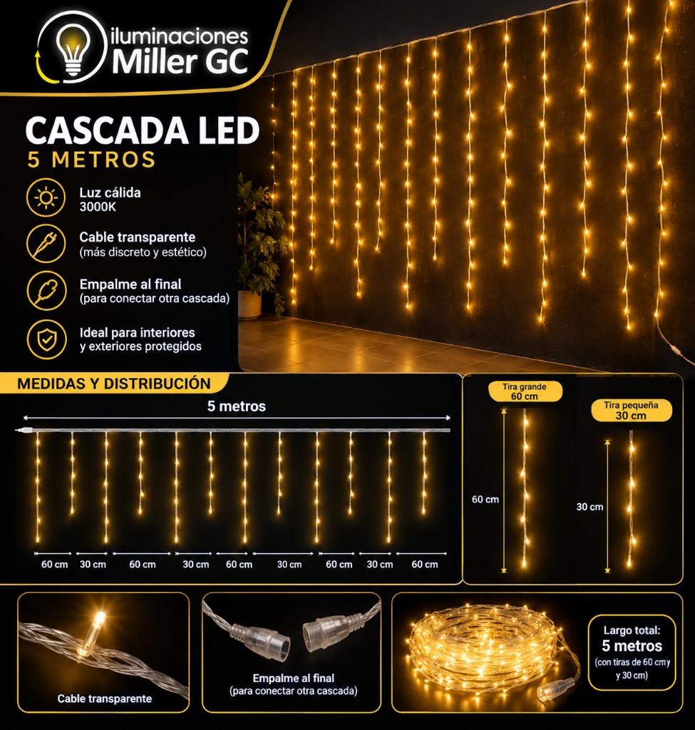 Cascada led 5m calido