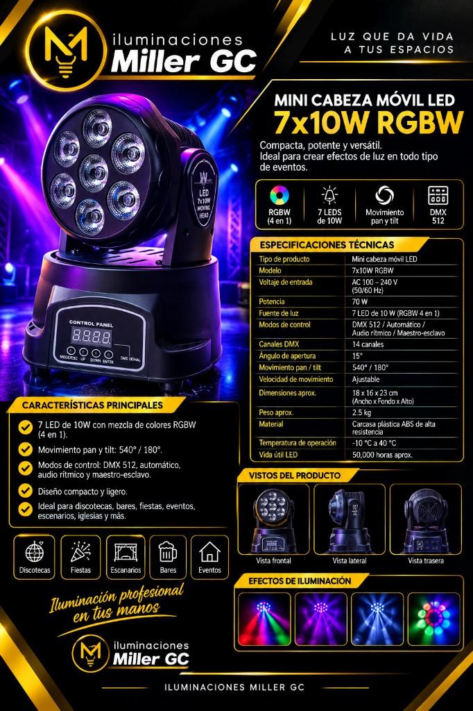 Cabezal movil 7x10w