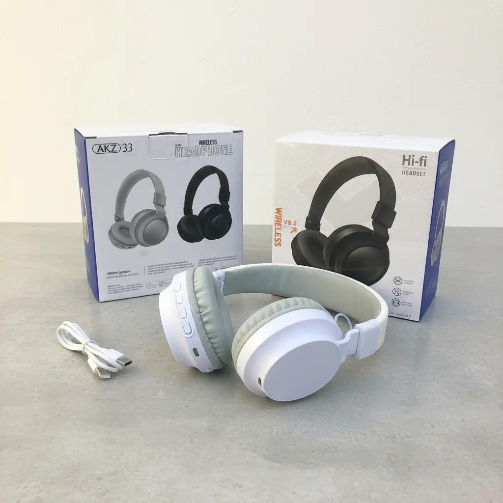 AKZ33 auriculares vincha blancos