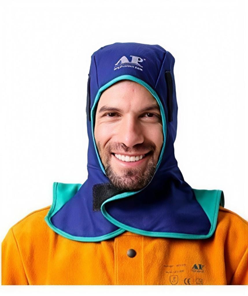 Ap capucha azul soldadura