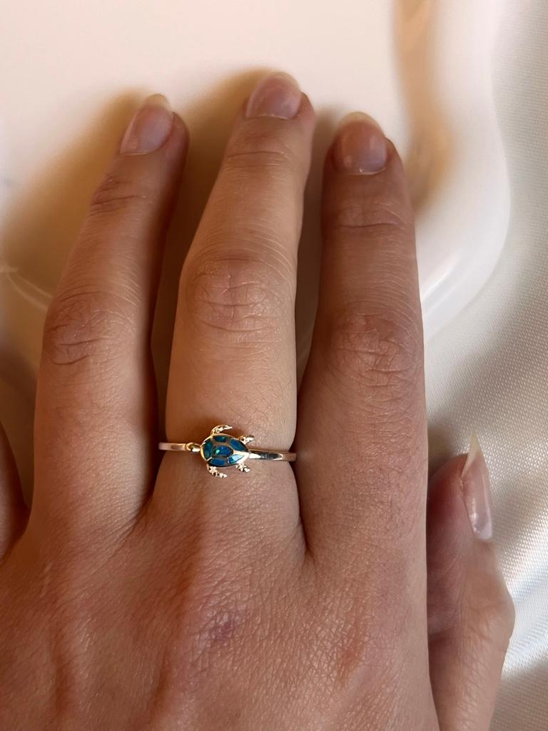 Miniatura 3 de Anillo tortuga azul