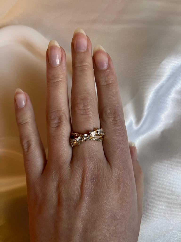 Miniatura 2 de Anillo corazones circones cruzados