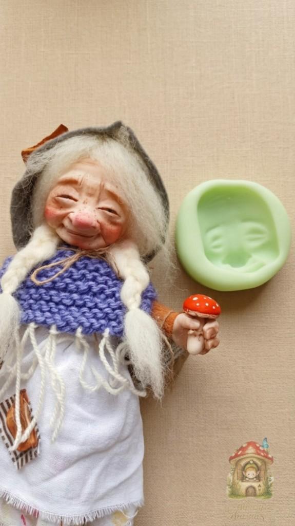 Miniatura 2 de #2   Molde Cara  " Cata " y " Milo " duendes  Cara para esfera 4