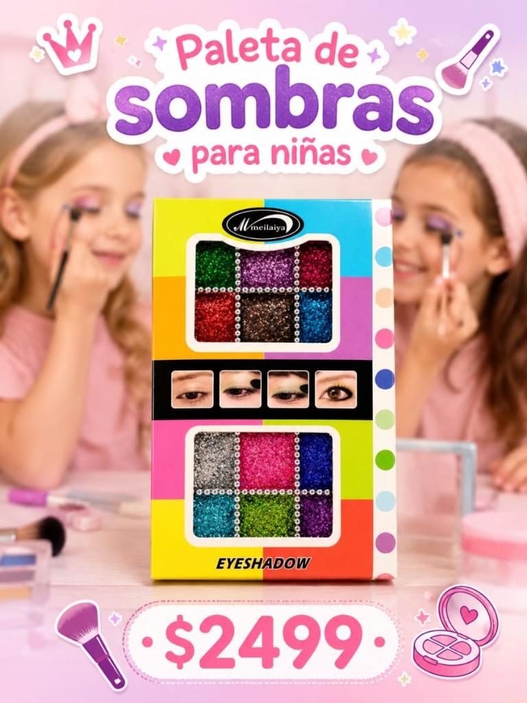 Paleta sombras glitter para Niñas