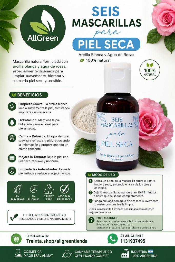 6 mascarillas para piel seca