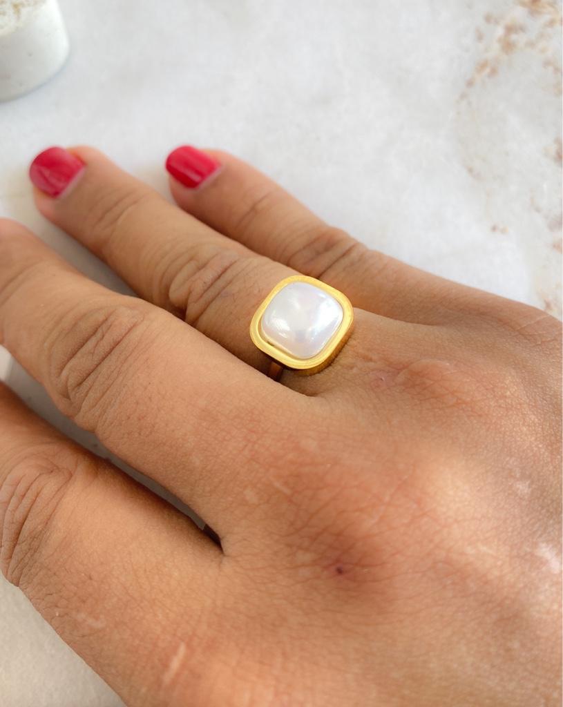 Miniatura 2 de Anillo Perla cuadrado