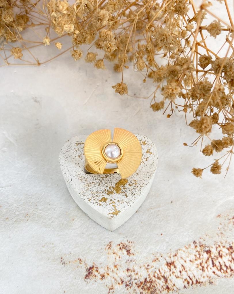 Anillo Abanico perla