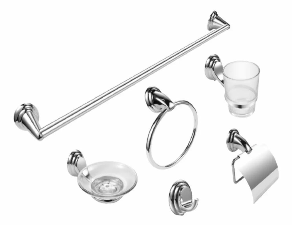Juego accesorios baño cromados
