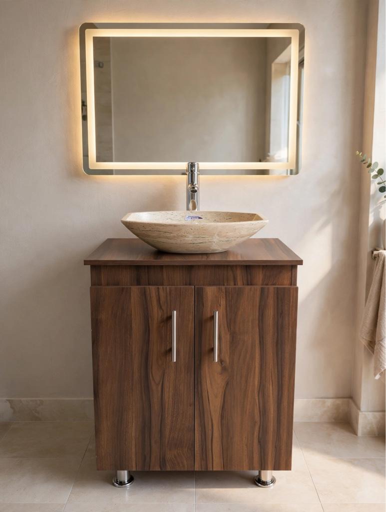 Lavabo Mármol y Gabinete 55x34cm