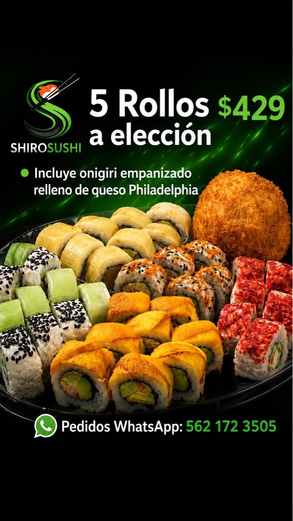Charola 5 rollos a eleccion
