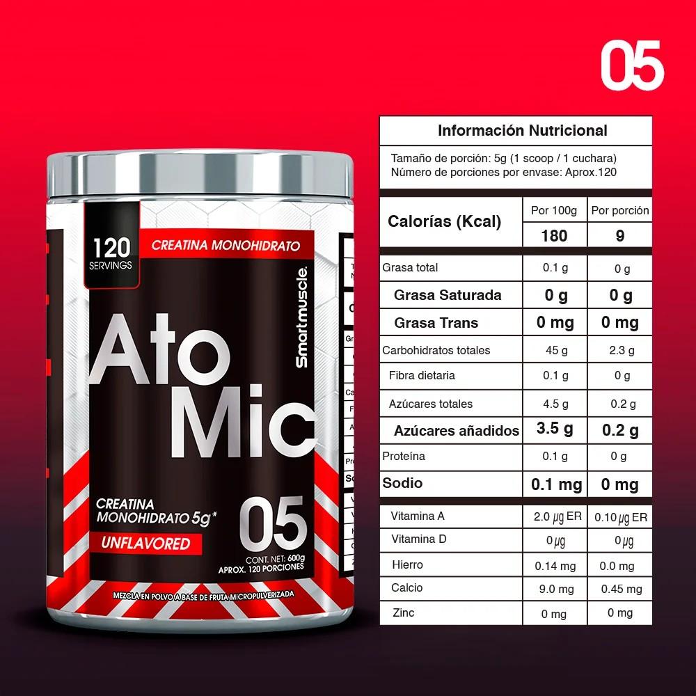 Atomic Monohidratada 120 Servicios Sin Sabor