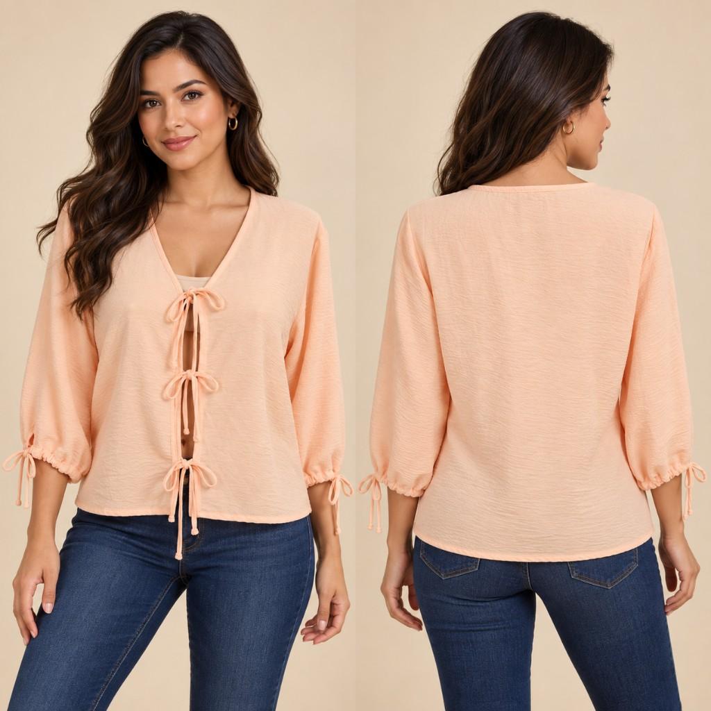 Blusa rosa lazos