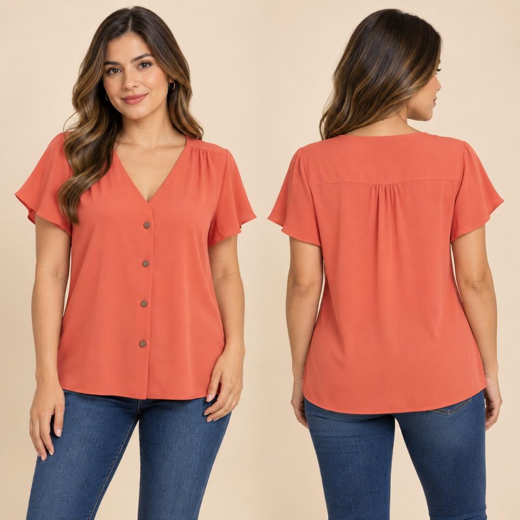 Blusa coral botones