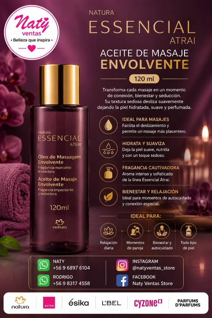Miniatura 2 de Aceite de Masaje Envolvente Natura Essencial Atrai, 120 ml.