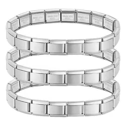 BRAZALETE ITALIANO PLATEADO TALLA 2XL