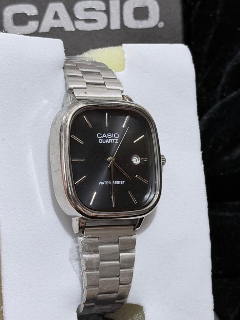 Casio reloj plateado negro