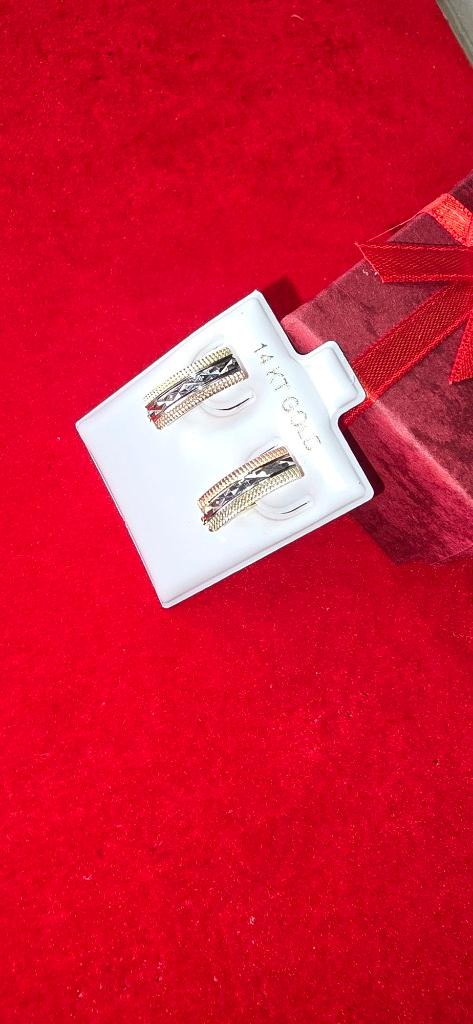 14kt Two-Tone Hoop Earrings