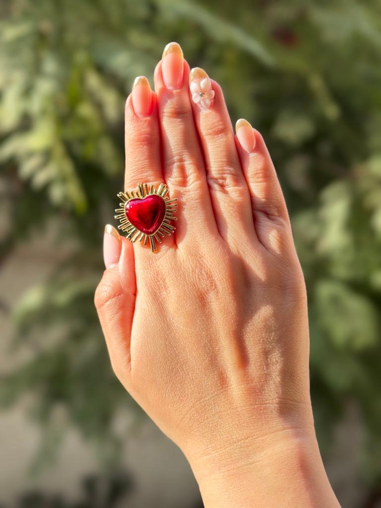 Anillo Sagrado Corazón Rojo