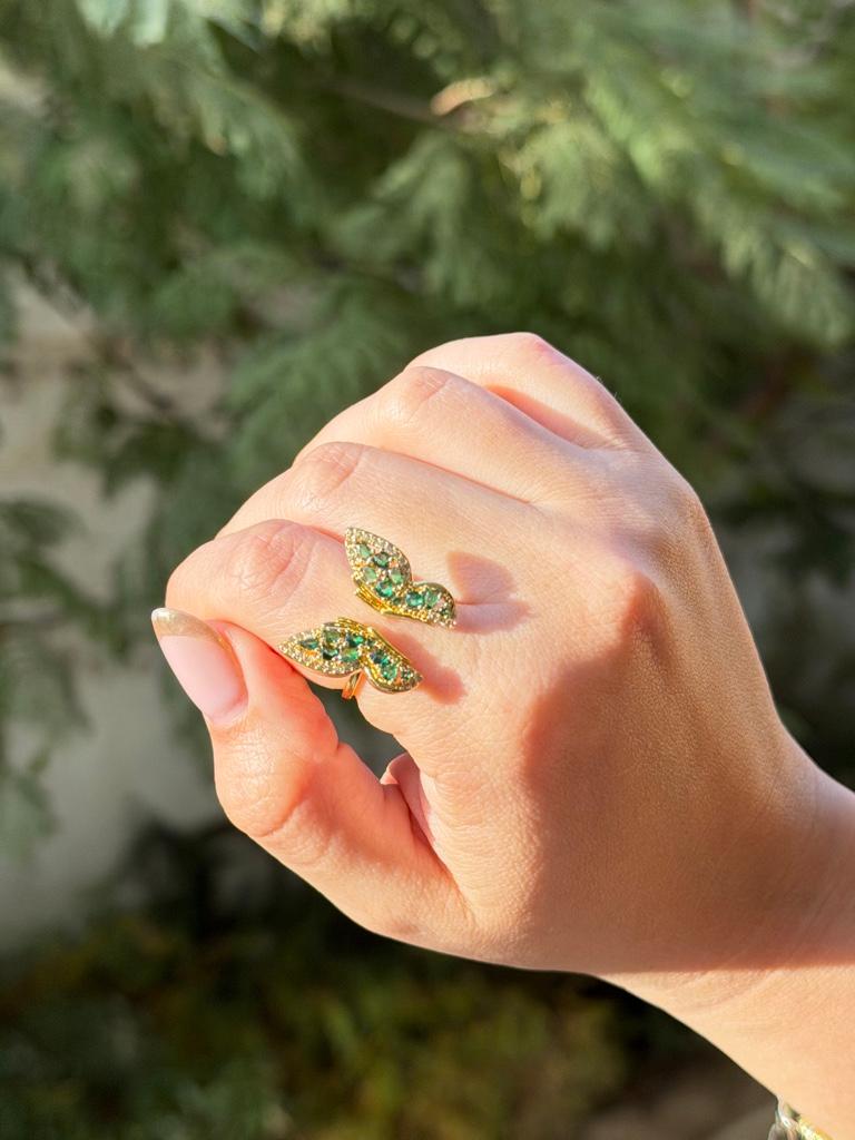 Anillo Mariposa Esmeralda