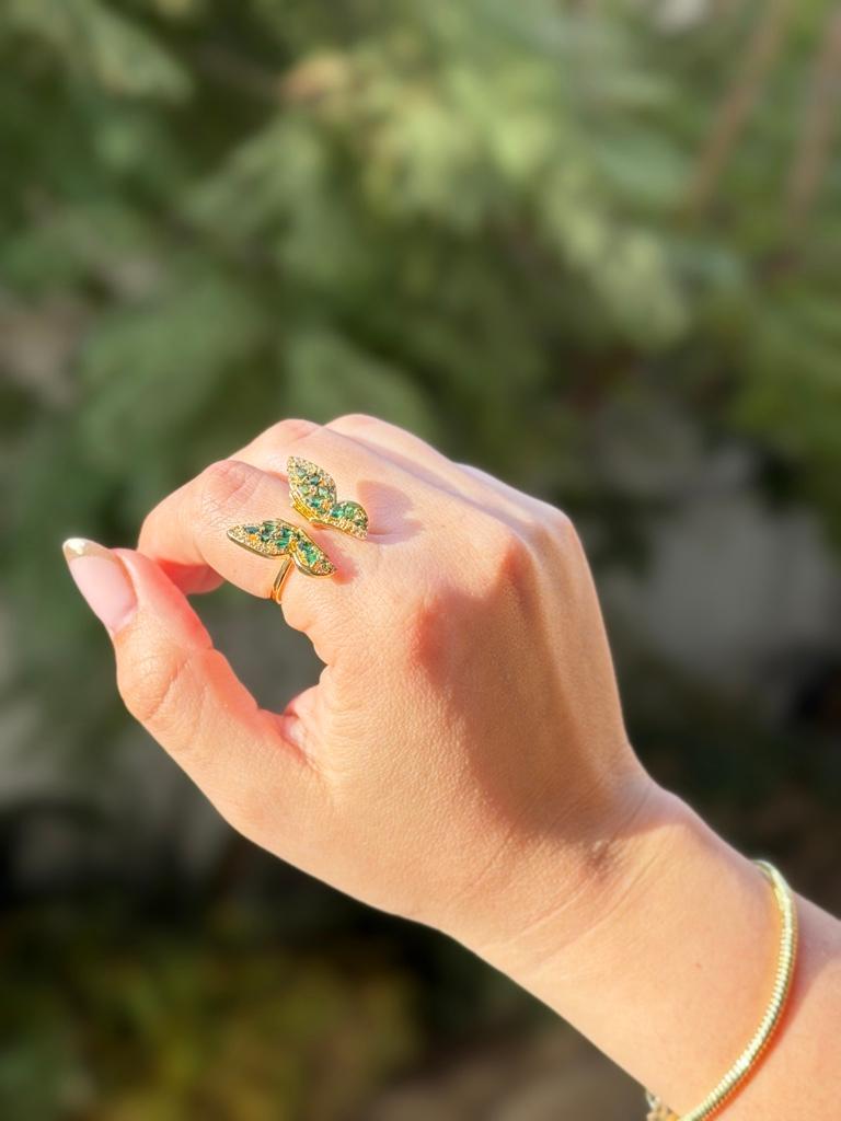 Miniatura 2 de Anillo Mariposa Esmeralda