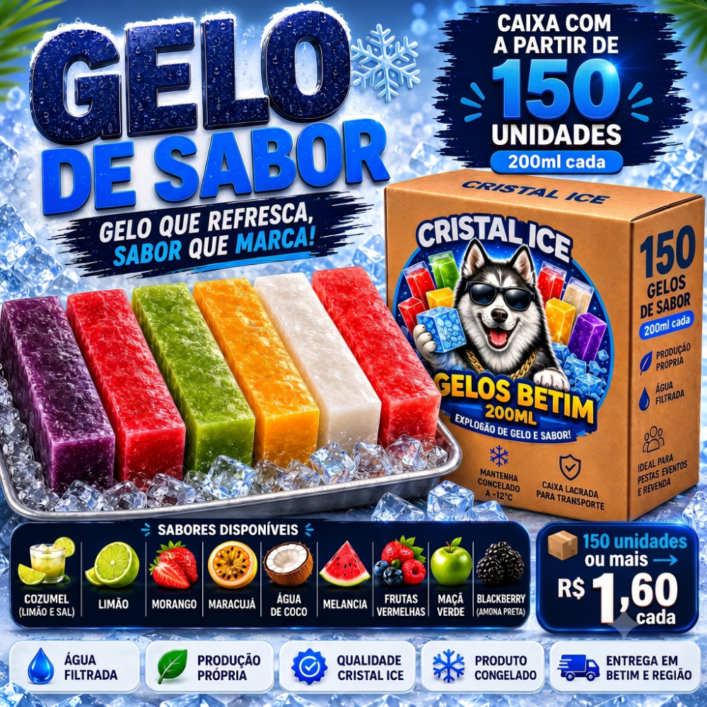Gelo de Sabor - 150 Unidades ou Mais