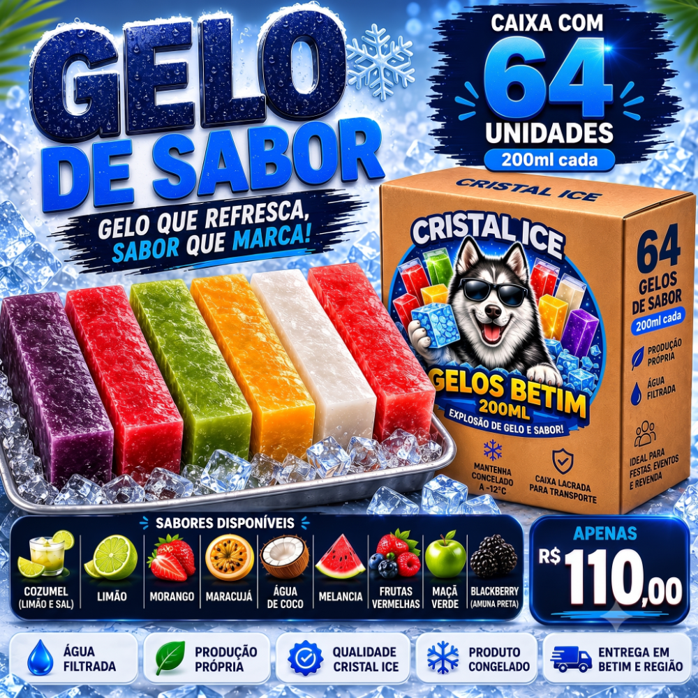 Caixa Gelo de Sabor - 64 Un.