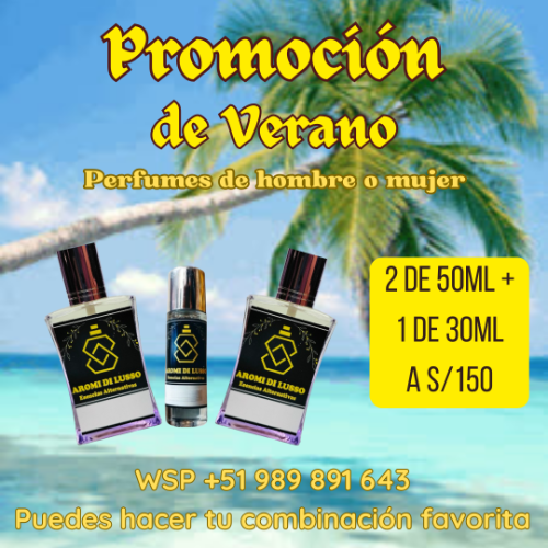 2 PERFUMES de 50ml + 1 PERFUME de 30ml