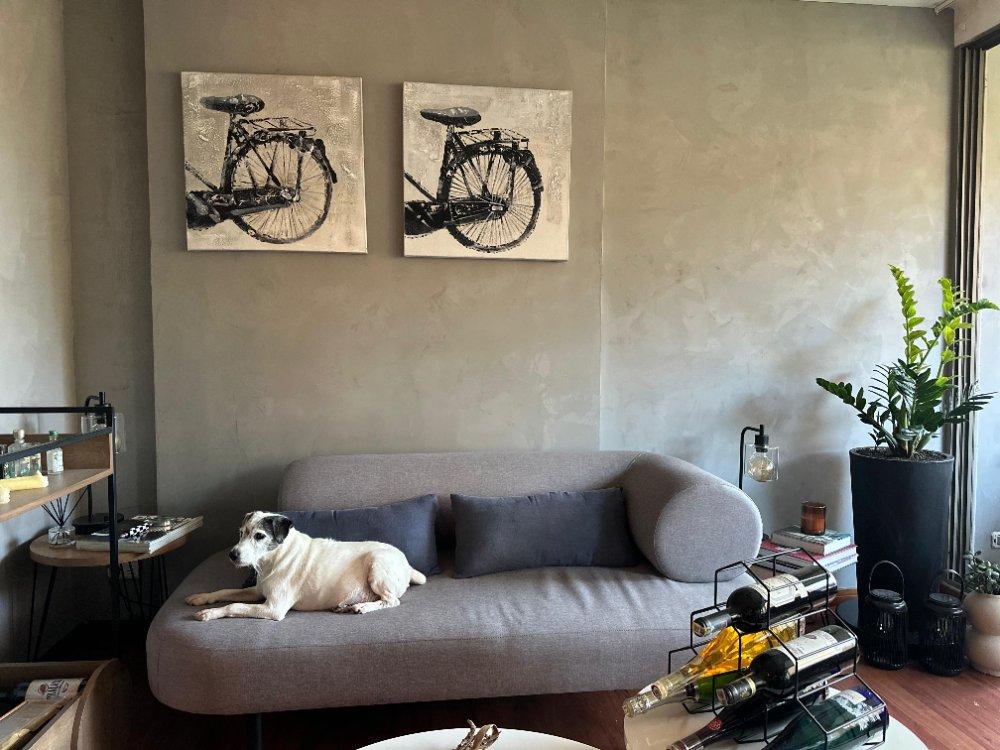 Miniatura 3 de una pared de concepto microcemento gris mercurio 2x2 hasta 2.30 de alto por 3 de ancho