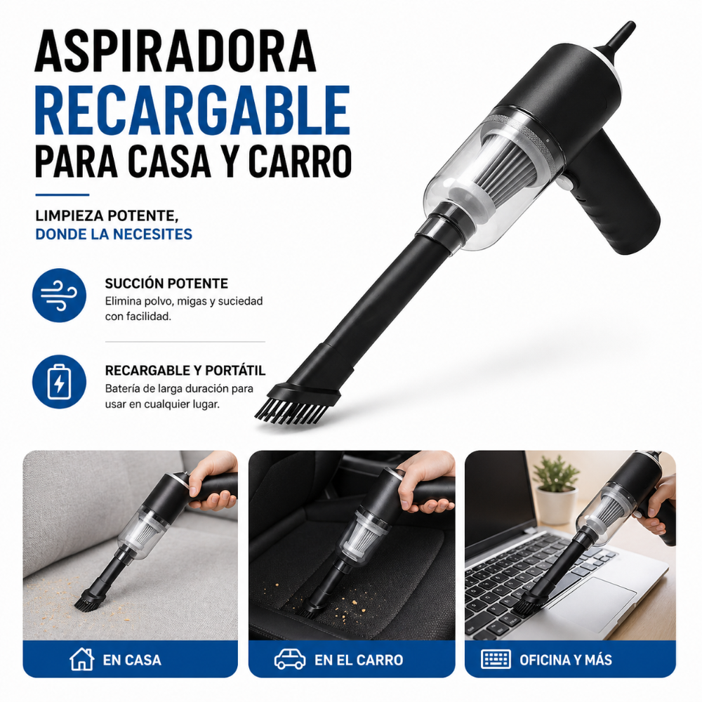 Aspiradora Recargable Para Casa y Carro