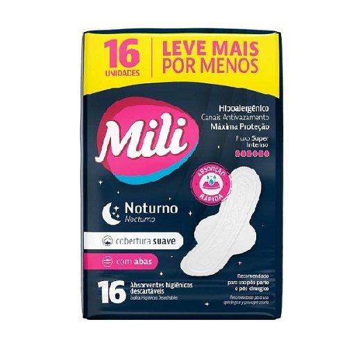 Toalas Nocturna MILI con ALAS x 16 UNIDAD