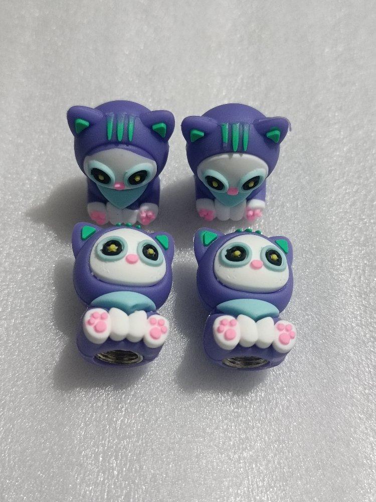 JUEGO DE 4 TAPA VALVULAS ANIME GATO