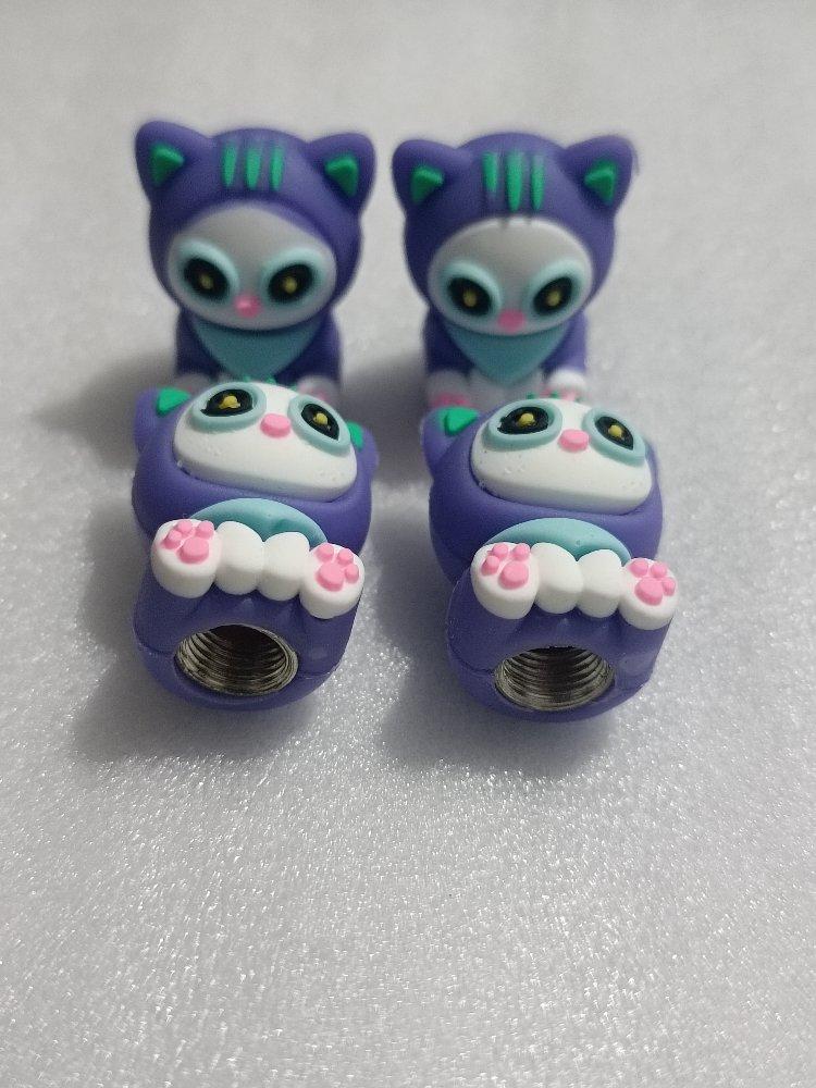 Miniatura 2 de JUEGO DE 4 TAPA VALVULAS ANIME GATO