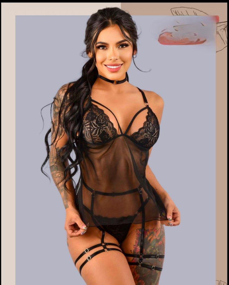 BABY DOLL ARNES COLORES NEGRO Y ROJO-TALLA UNICA