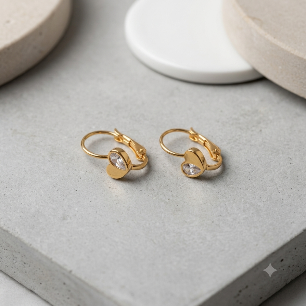 Aretes Corazón Dorado