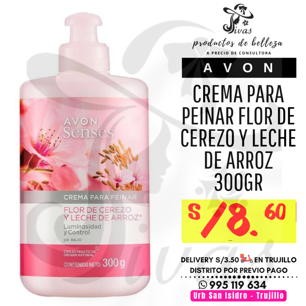 CREMA DE PEINAR FLOR DE CEREZO Y LECHE DE ARROZ