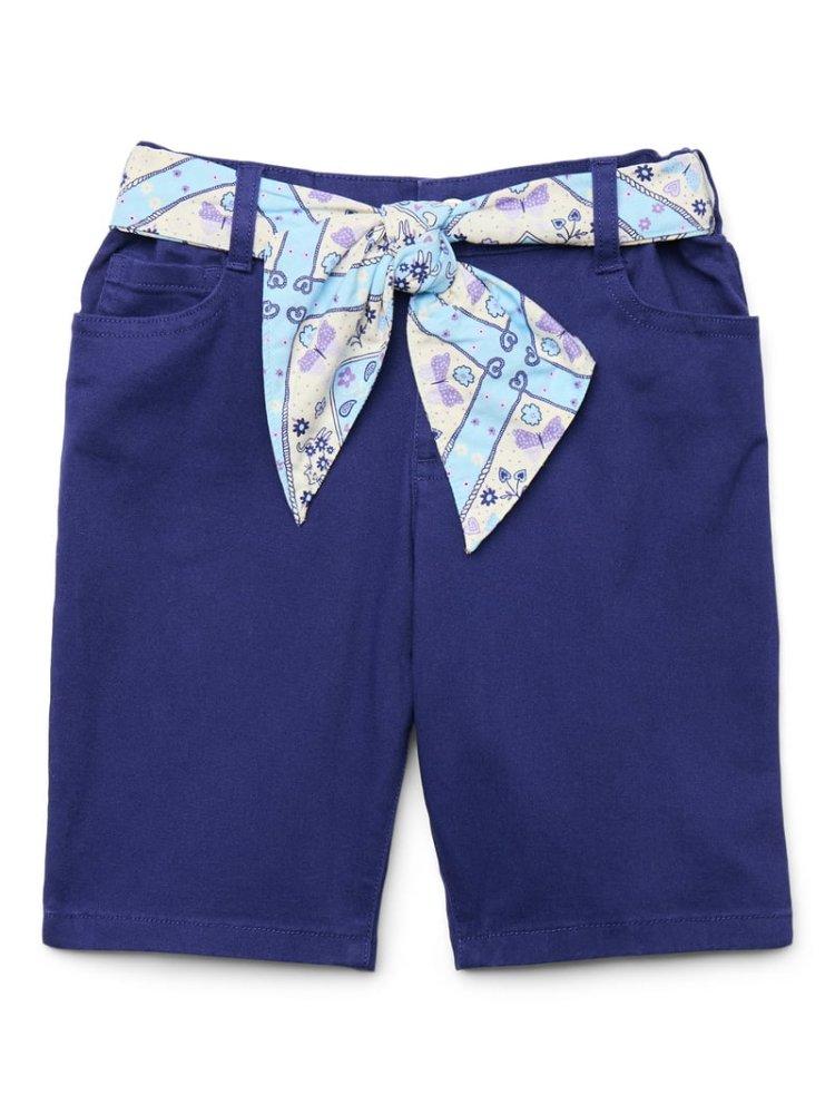 Bermuda azul con cinturon tipo bufanda 6T