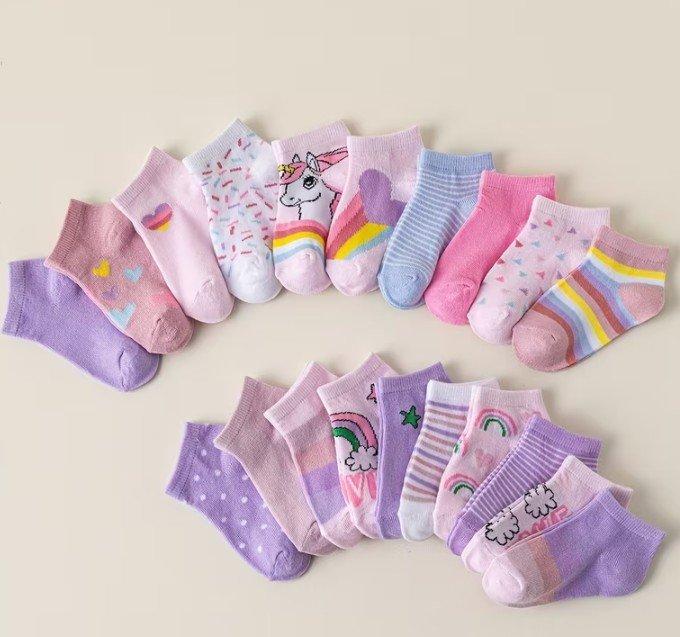 2 Par de medias de niña colores y figuras arcoiris 4-7T