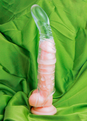 Miniatura 2 de 0714: FUNDA EXTESORA DE PENE  CON 2 VIBRADORES, TALLA S