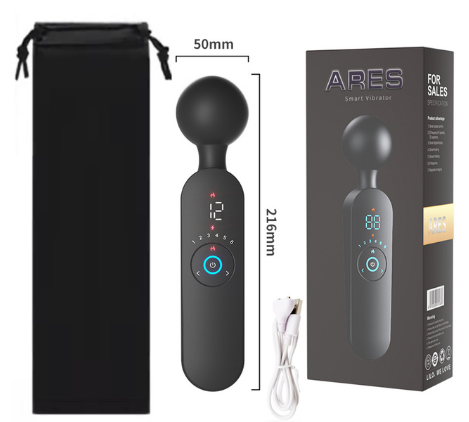 Miniatura 3 de 1336: VIBRADOR VARITA MAGICA  CON PANTALLA DIGITAL COLOR NEGRO