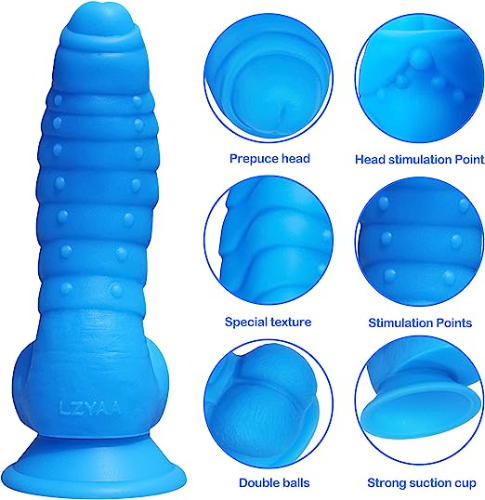 Miniatura 2 de 1B9J: CONSOLADOR SILICONA CON SUCCION COLOR AZUL DE 14CM