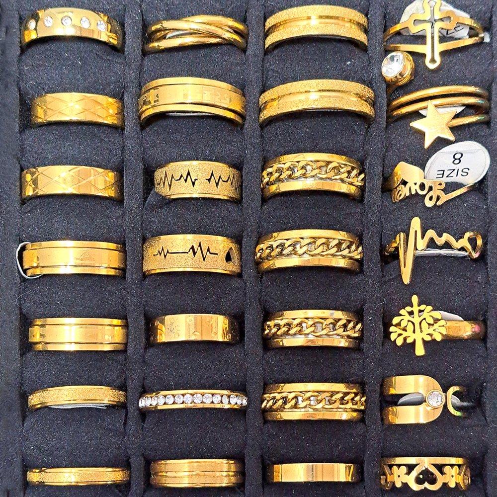 Anillo surtido acero dorado