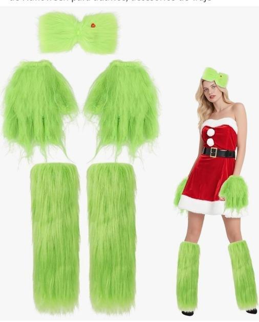 ACCESORIOS DEL GRINCH, CELENTADORES, GUANTES Y CORBATIN