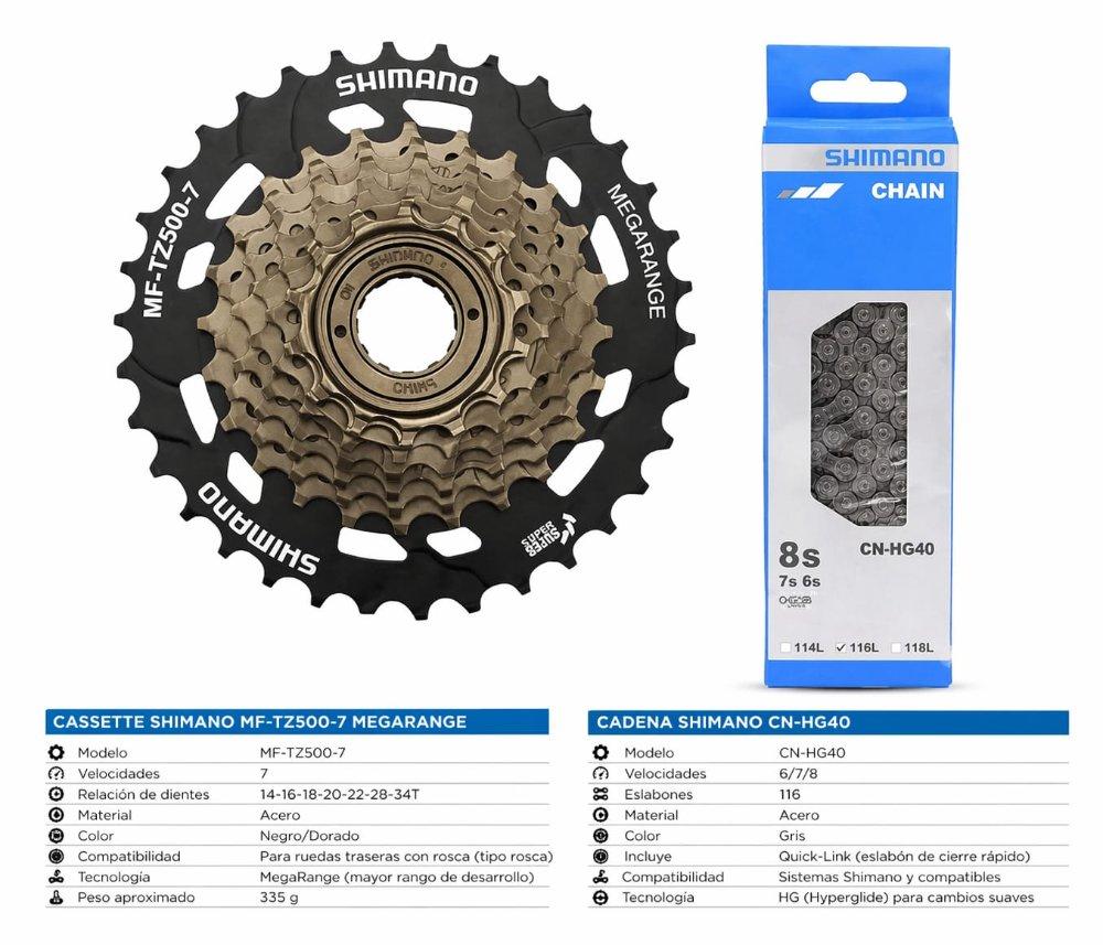 Miniatura 2 de Combo pacha y cadena shimano 7v