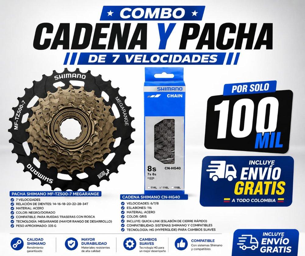 Combo pacha y cadena shimano 7v