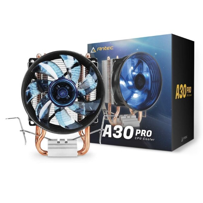 Miniatura 2 de ABANICO ANTEC A30 PRO CPU, 95MM, 1800RPM, 33.4CFM, 35DBA, 2 TUBOS 6MM, TDP 95W, COMPATIBLE INTEL LGA775/115X/1200/1700 Y AMD AM5/AM4/FM2/FM1/AM3+/AM3/AM2+/AM2, 1 MES DE GARANTIA