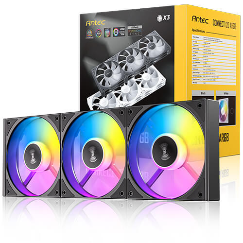 ABANICO ANTEC C120 ARGB 3PK NEGRO, ESTE PAQUETE INCLUYE TRES ABANICOS ARGB DE 120MM. ILUMINACIÓN ARGB PERSONALIZABLE Y SINCRONIZABLE CON PLACA BASE,107918.